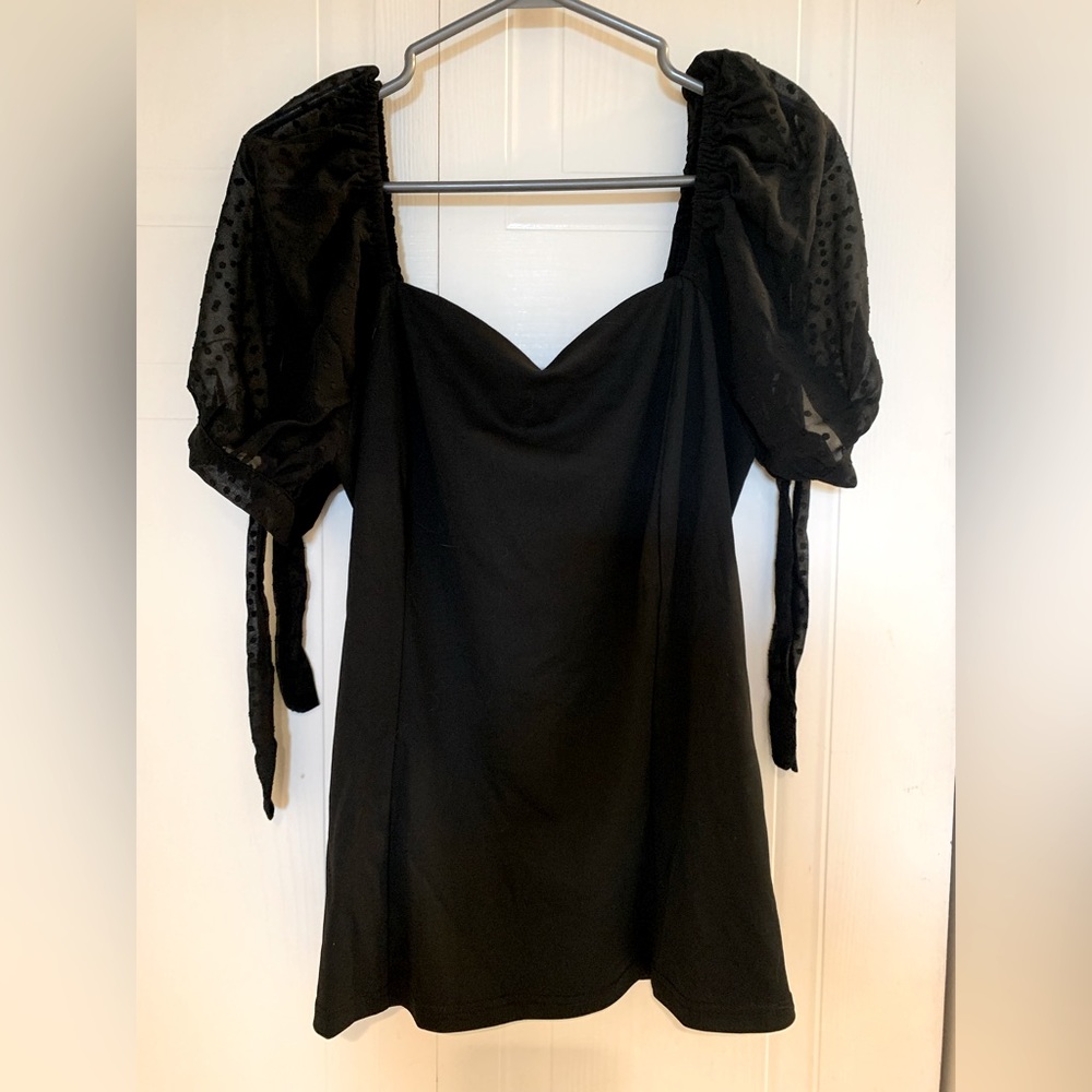 Belle Poque, black short sleeve top. New with tag